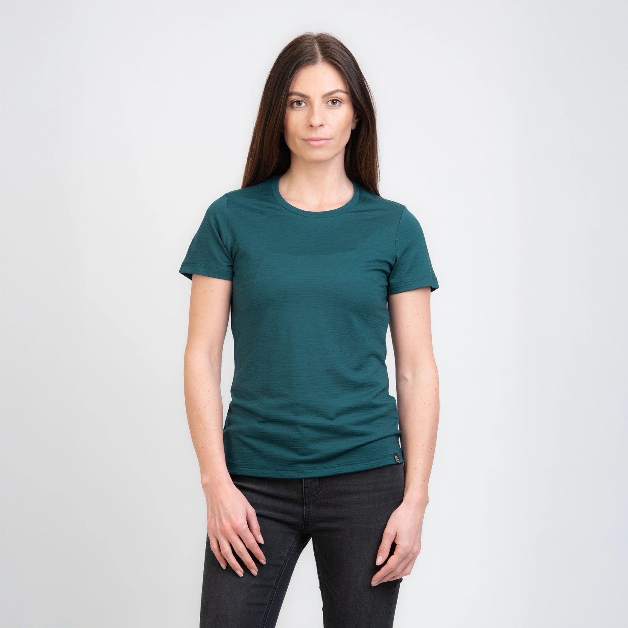 TOM FYFE Merino Damen T-Shirt Slim Fit in Deep Teal, Frontansicht TF202002