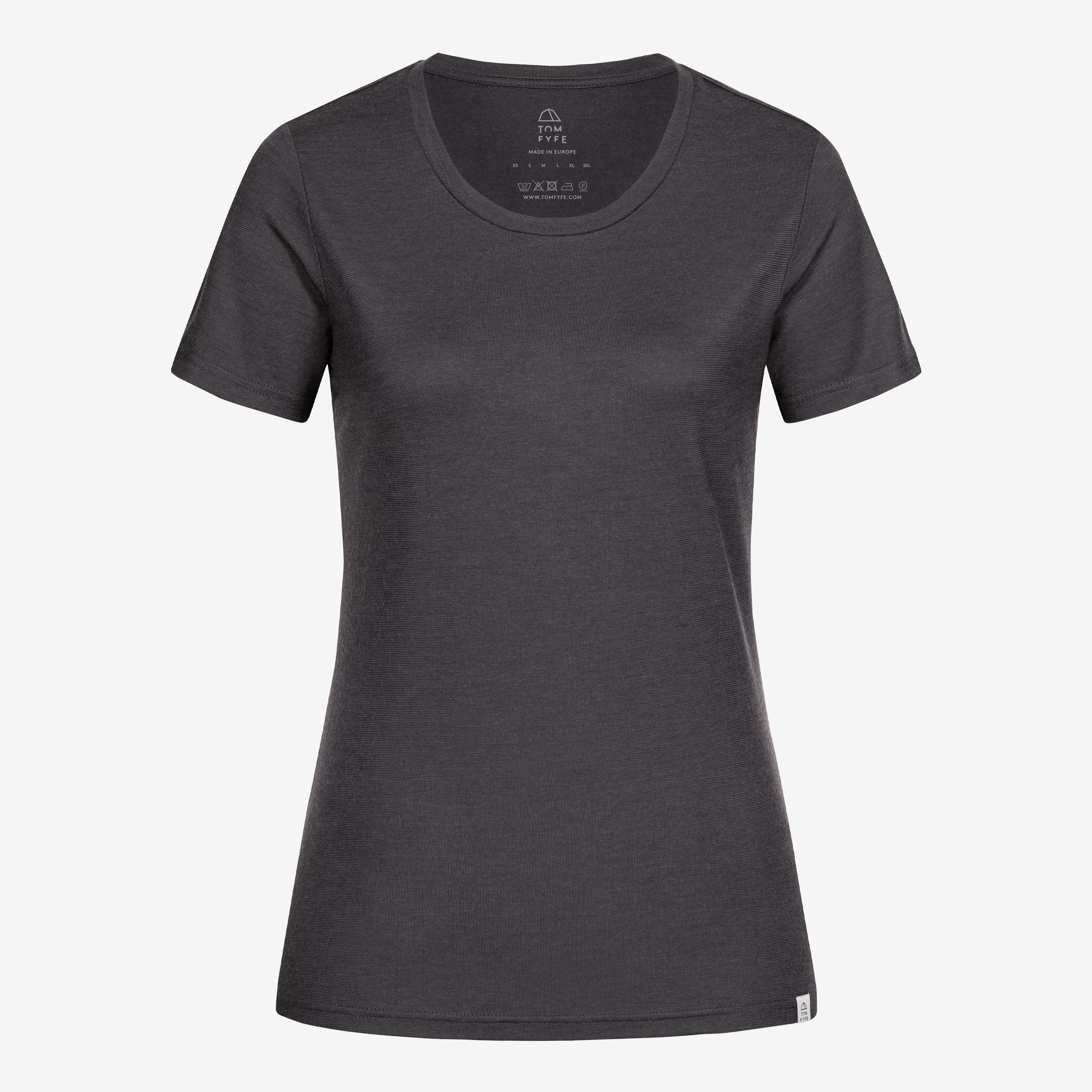 Merino Damen Shirt Frontansicht von Tom Fyfe in Anthrazit