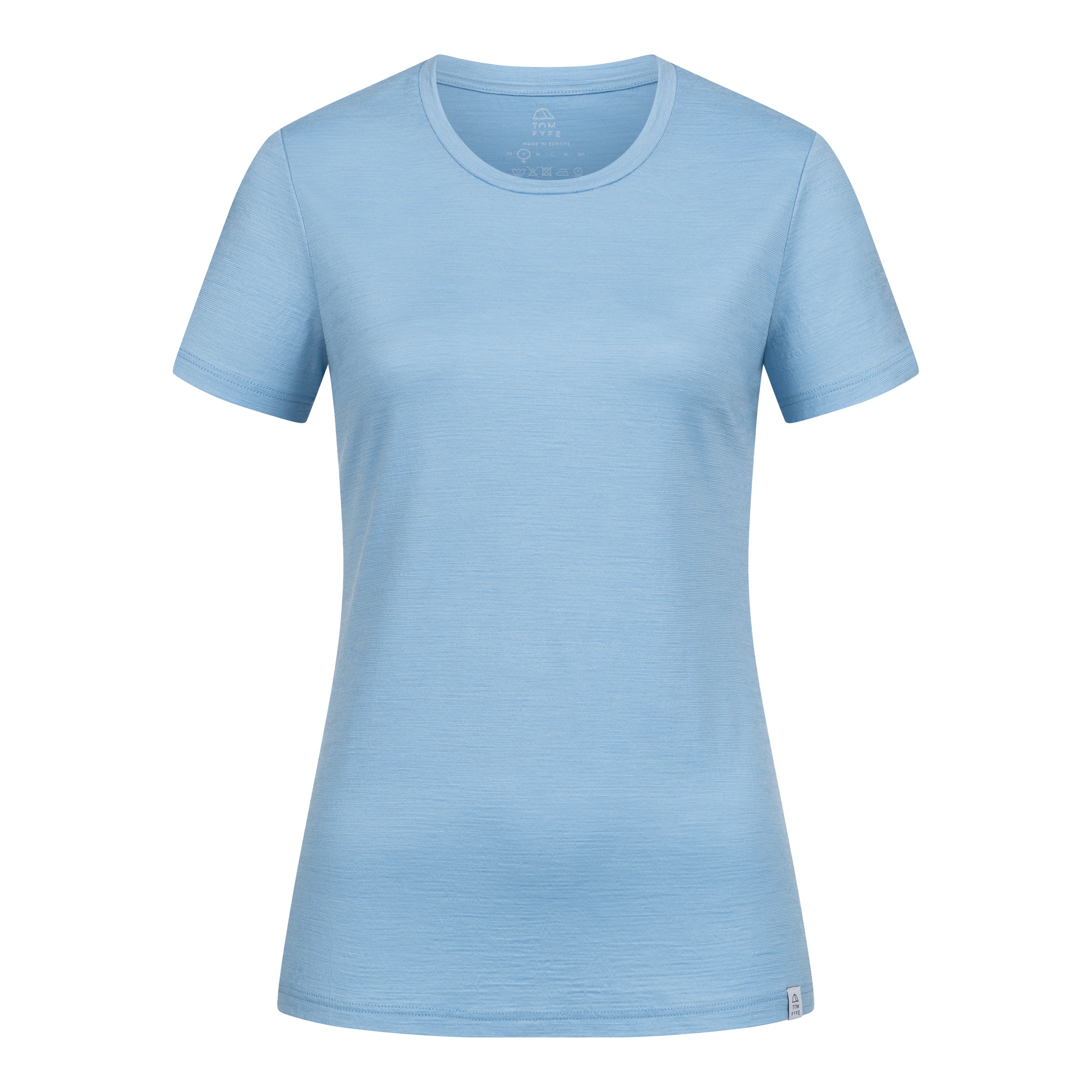 Merino Damen Shirt Frontansicht von Tom Fyfe in Steelblue