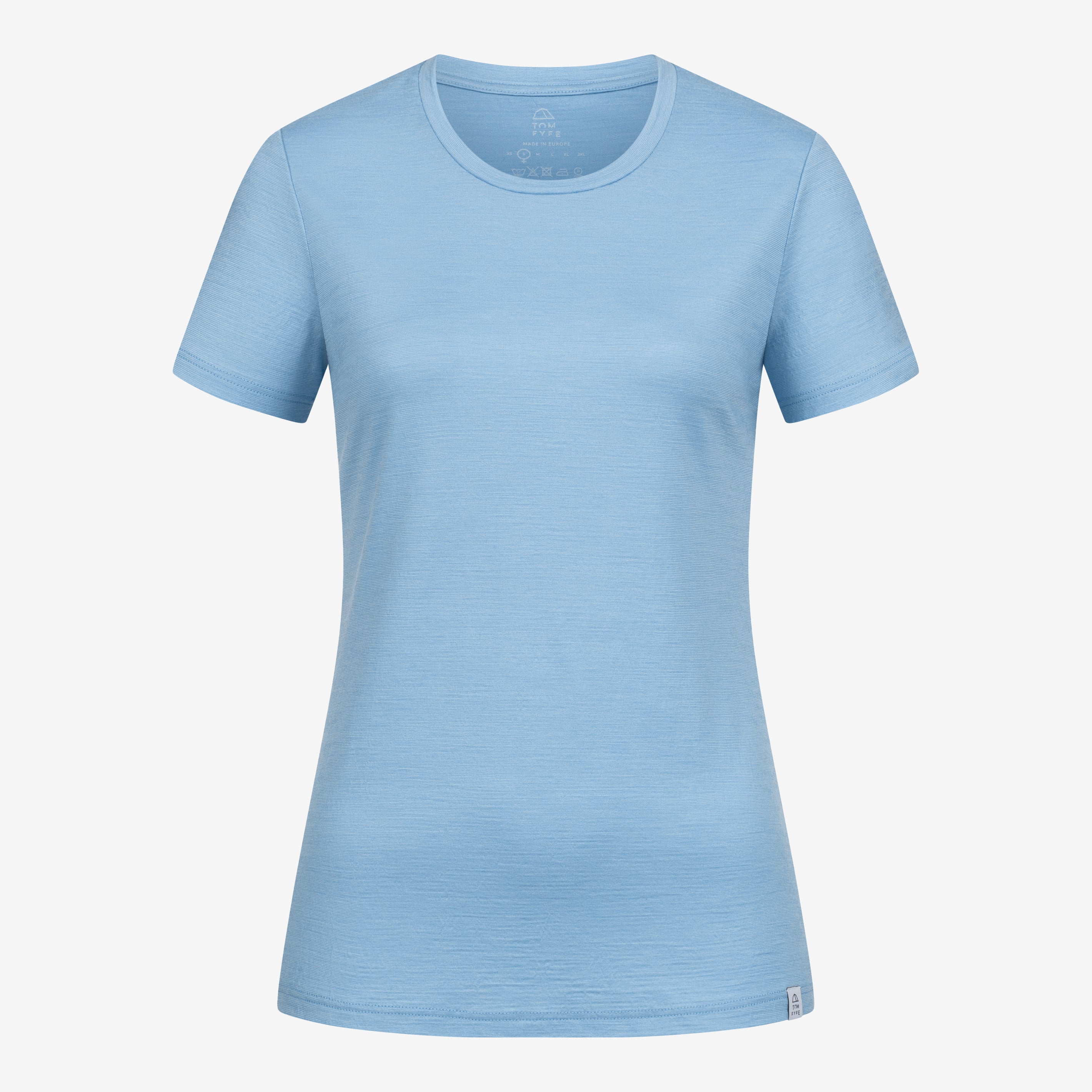 Merino Damen Shirt Frontansicht von Tom Fyfe in Steelblue