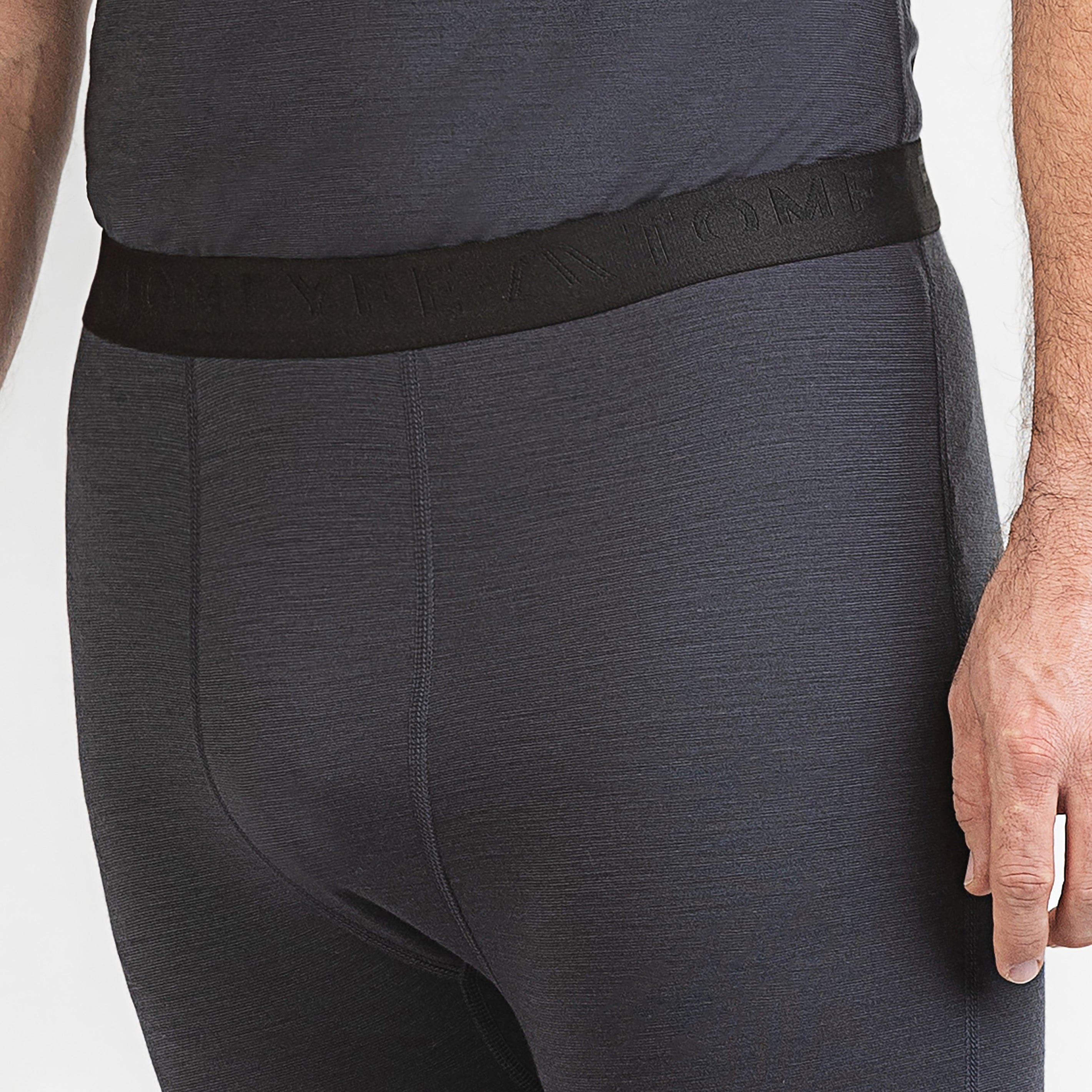 Merino Herren Leggings Nahaufnahme elastischer Bund von TOM FYFE in Anthrazit