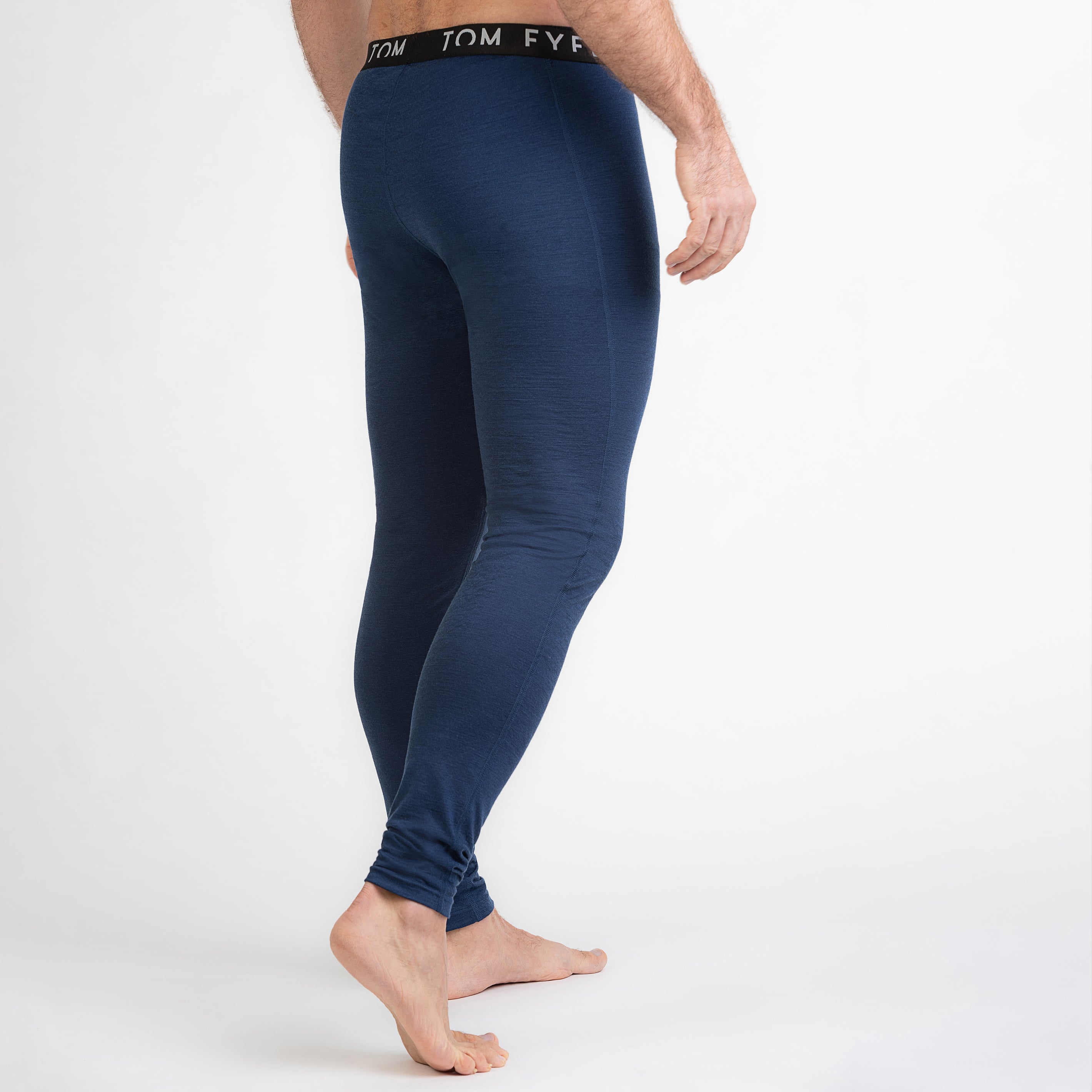 Merino Herren Leggings Hinteransicht von TOM FYFE in Marine