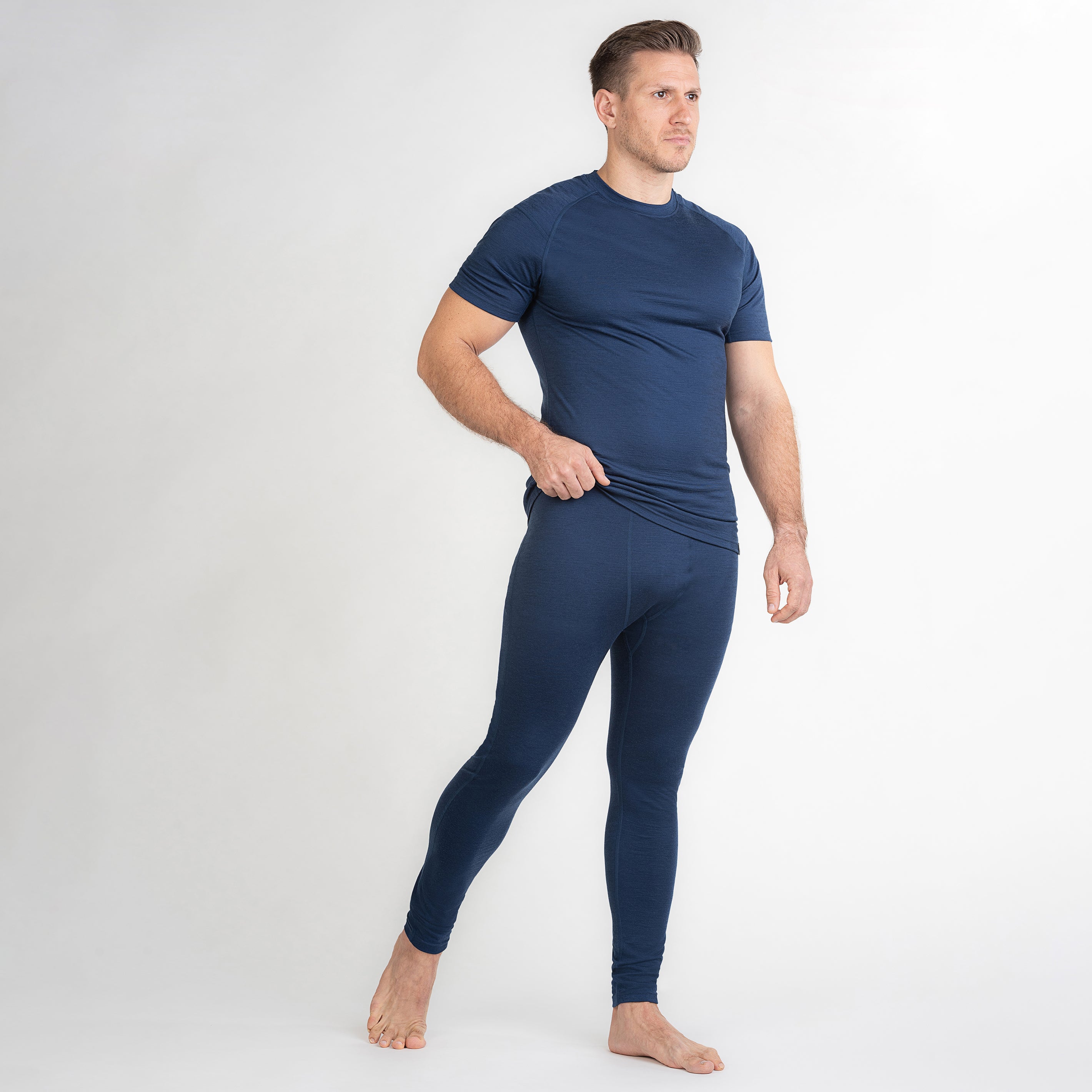 Merino Herren Leggings Frontansicht 2 von TOM FYFE in Marine