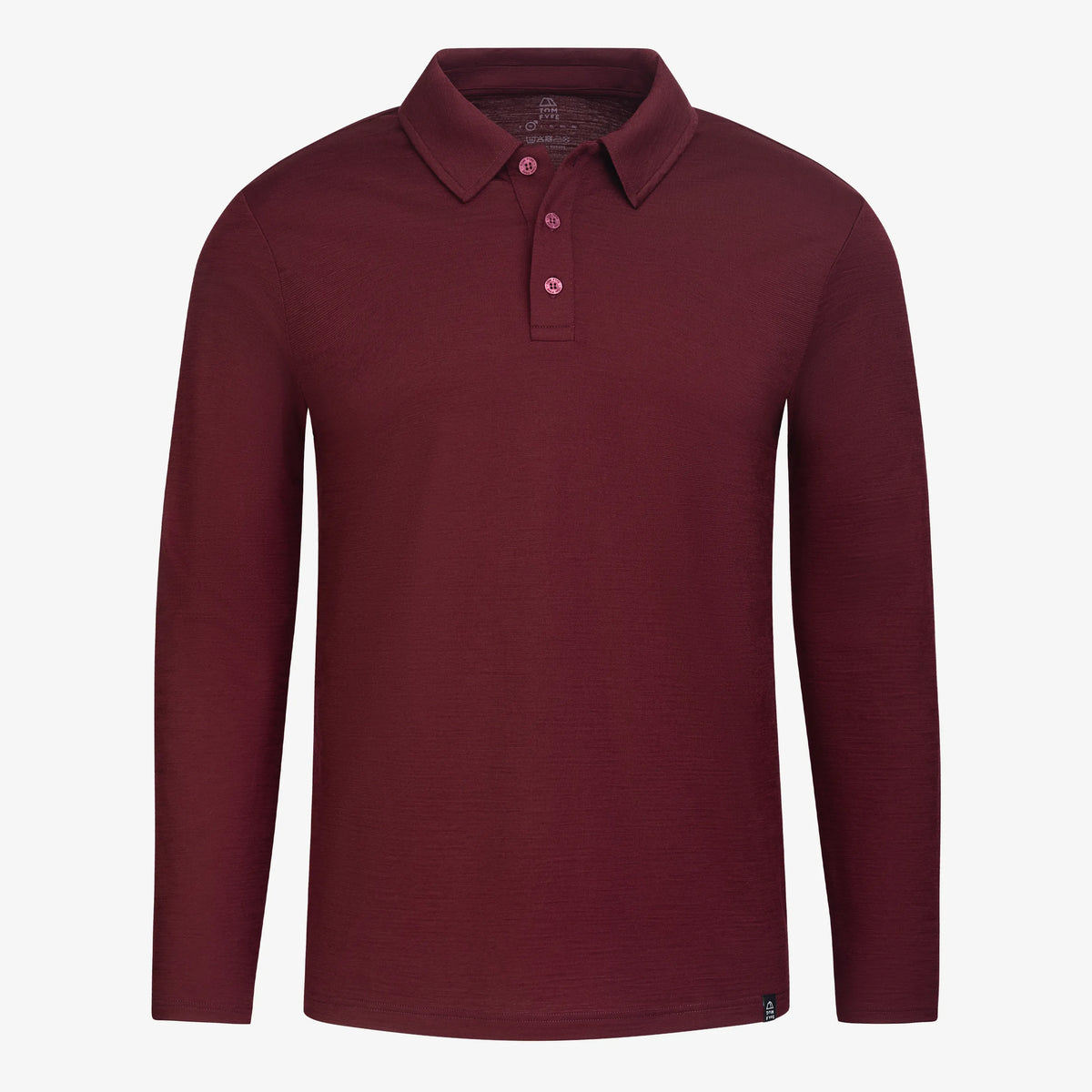 Merino Langarm Poloshirt Herren Hollowman von TOM FYFE in Burgundy #farbe_burgundy