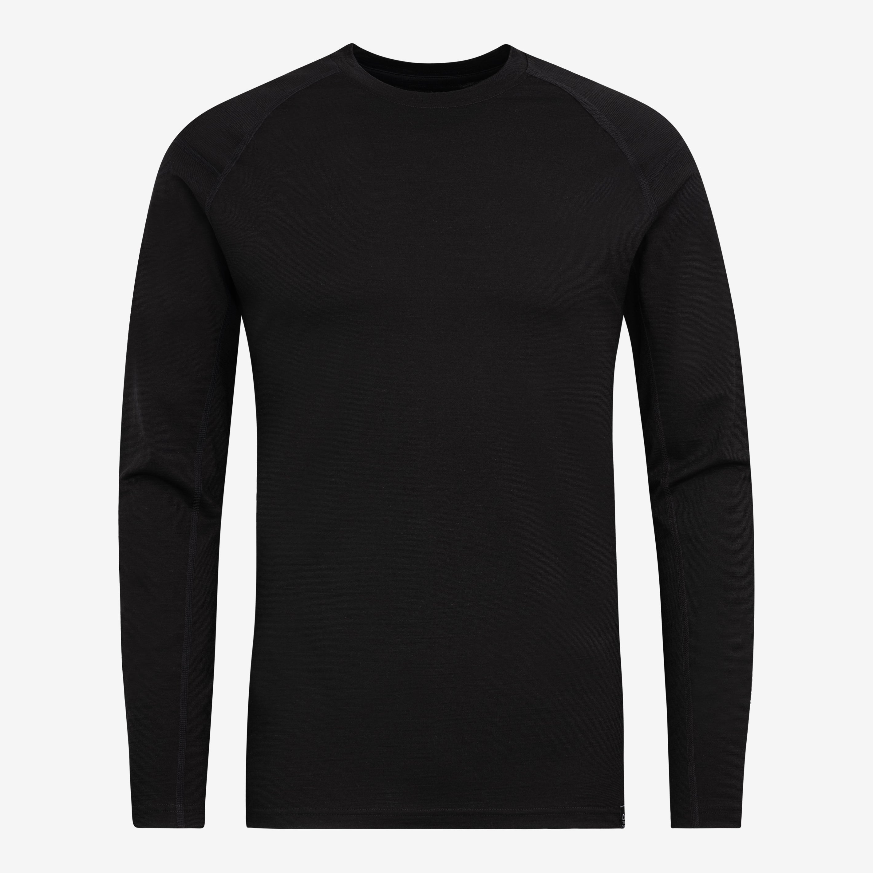 Merino Herren Unterhemd Langarmshirt Frontansicht von TOM FYFE in Schwarz