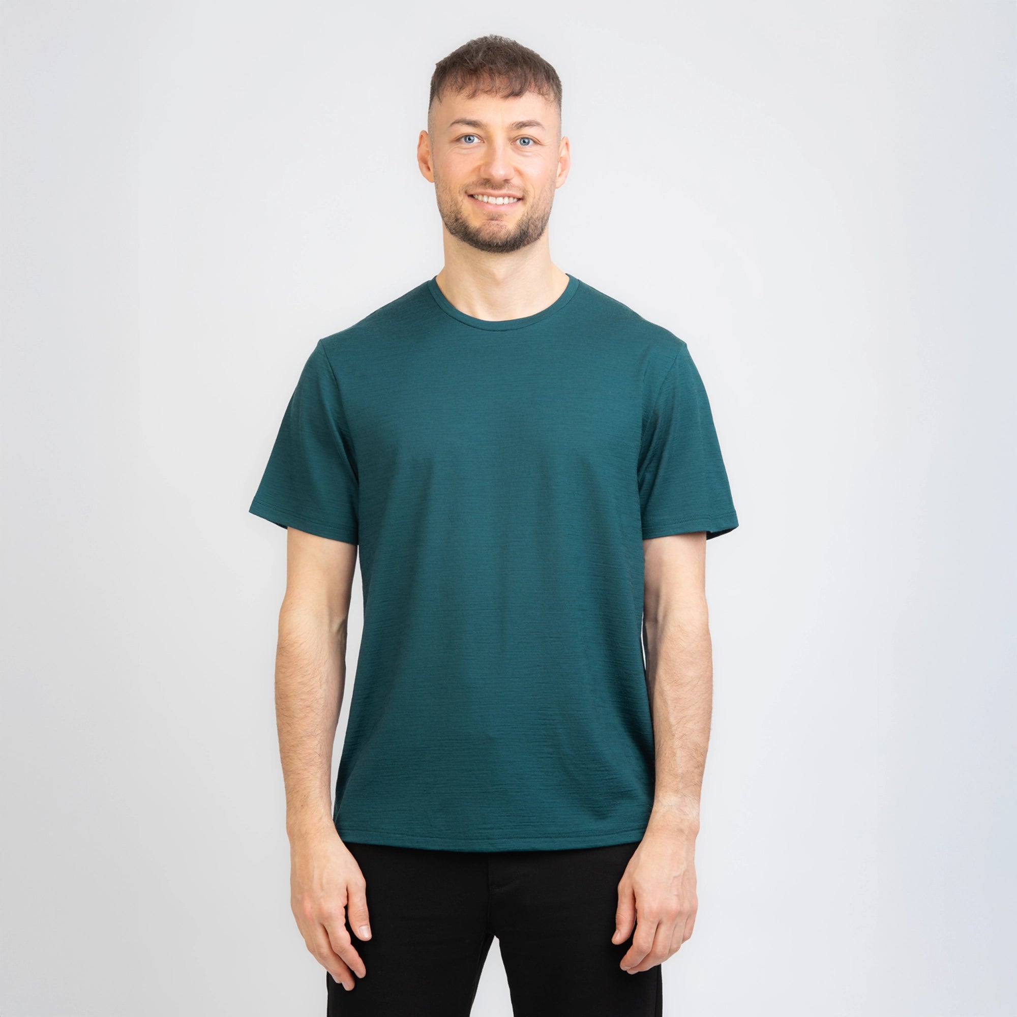 TOM FYFE Merino Herren T-Shirt Regular Fit in Deep Teal, Frontansicht TF505001