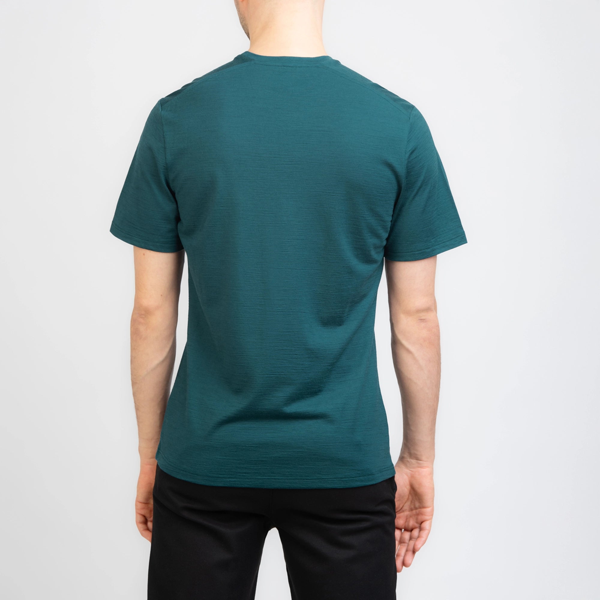 TOM FYFE Merino Herren T-Shirt Slim Fit in Deep Teal, Rückansicht TF101002