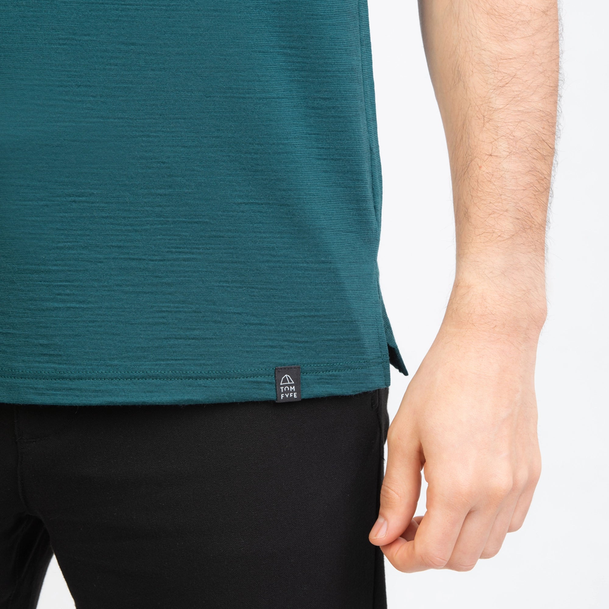 TOM FYFE Merino Herren Tank Top in Deep Teal, Label TF101007