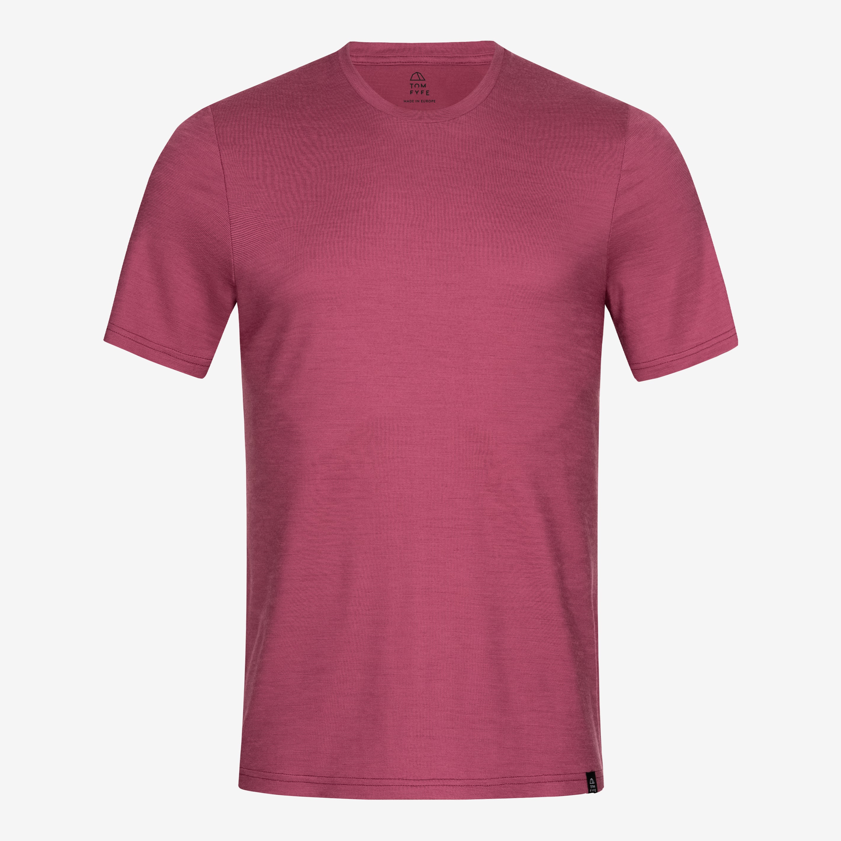 Merino Herren Shirt Frontansicht von Tom Fyfe in Brombeere