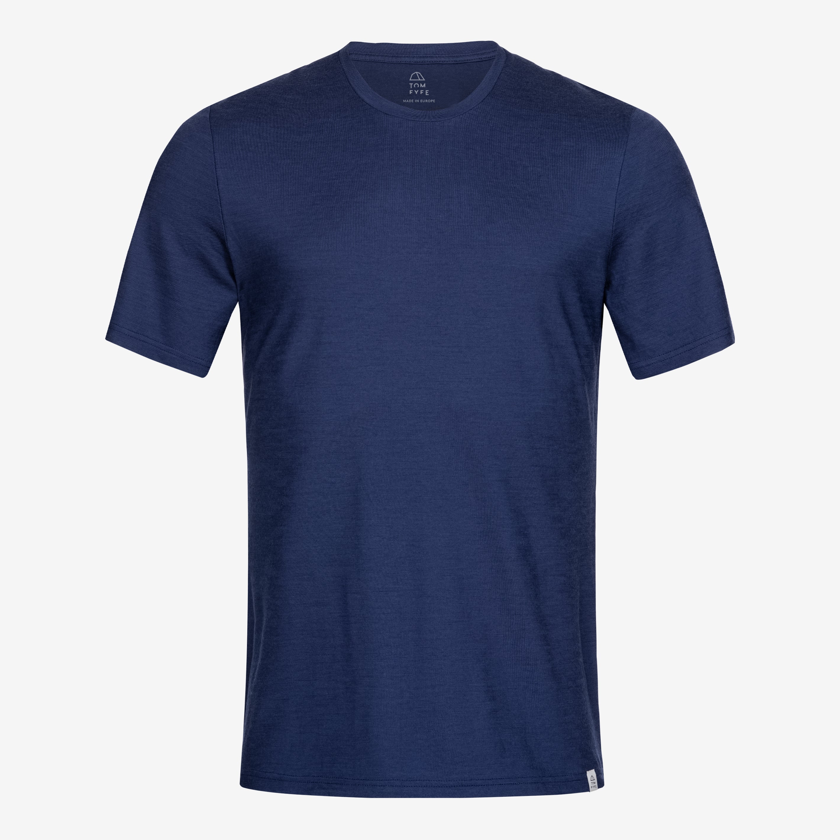 Merino Herren Shirt Frontansicht von Tom Fyfe in Marineblau