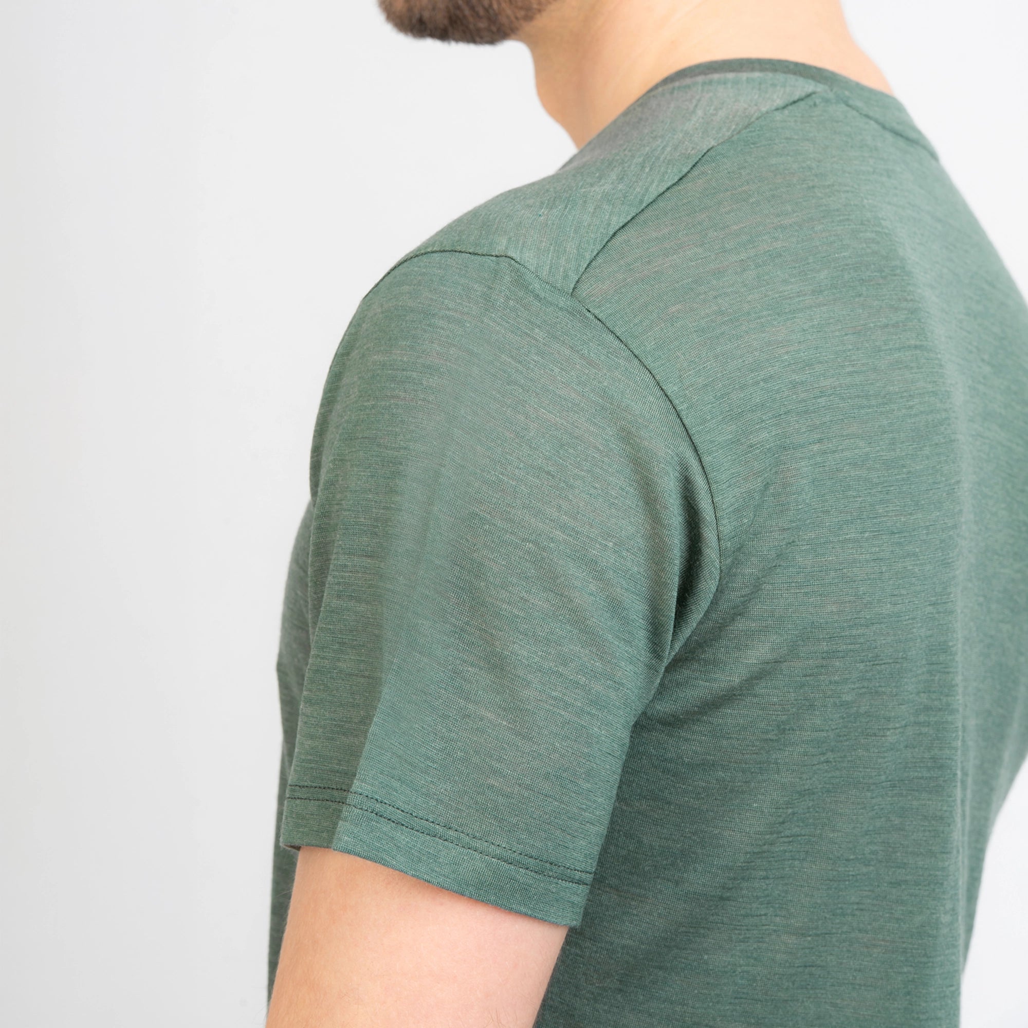 TOM FYFE Merino Herren T-Shirt Slim Fit Thyme Schulter Detail TF101008