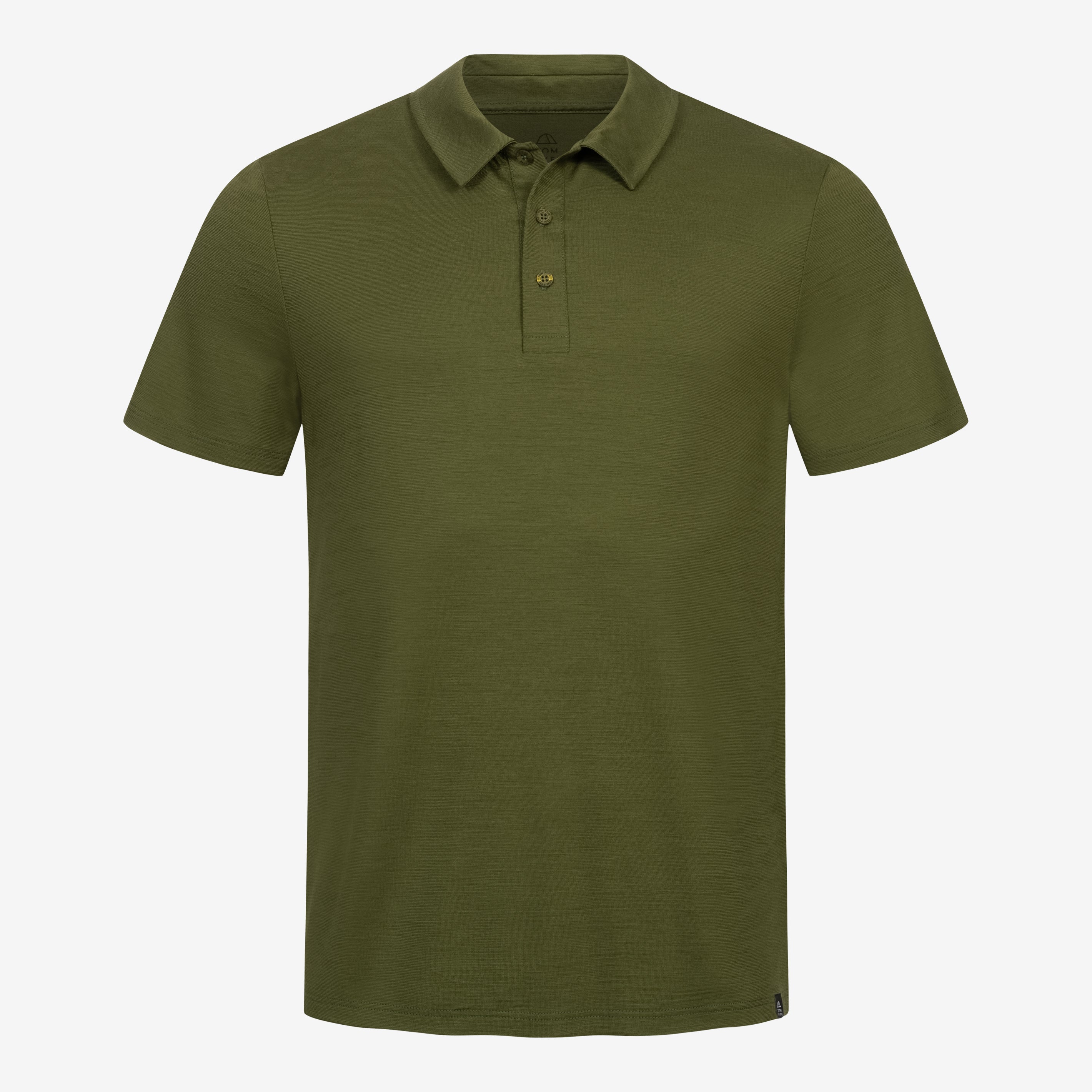 Merino Polo Herren Frontansicht von TOM FYFE in Waldgrün