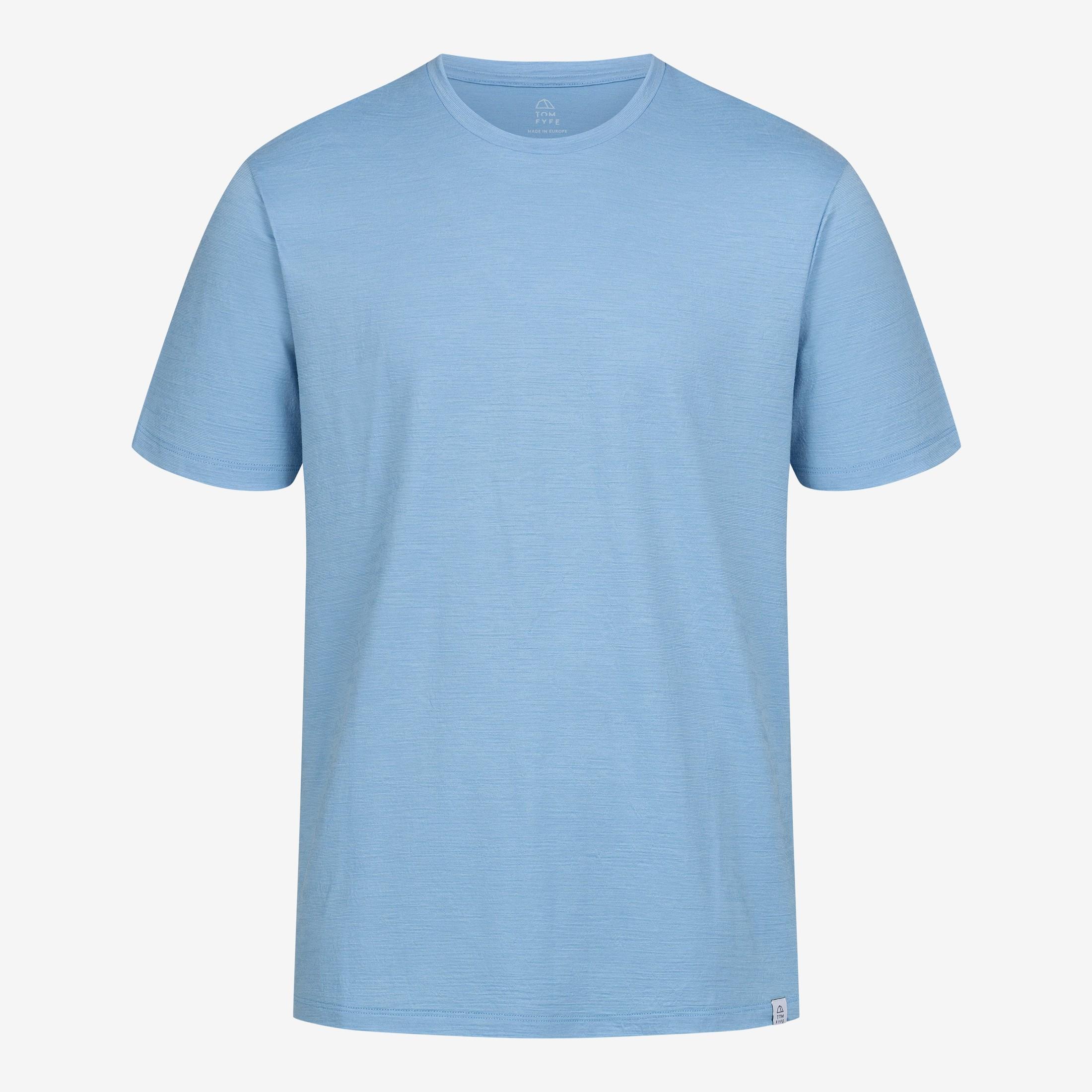 Merino T-Shirt Regular Fit Unisex Frontansicht von TOM FYFE in Steelblue