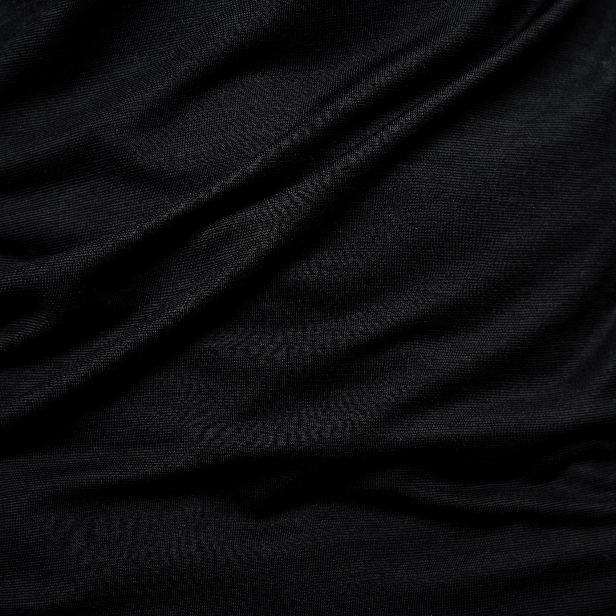 Merino Herren Langarmshirt Stoff Nahaufnahme von TOM FYFE in Schwarz