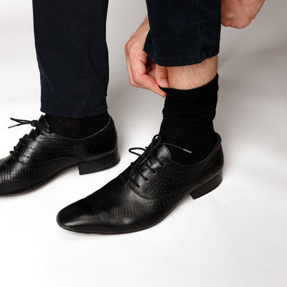 Merino Business Socken mit Schuhe von Tom Fyfe in Schwarz 