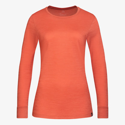 Merino Damen Langarmshirt Frontansicht von TOM FYFE in Terracotta 