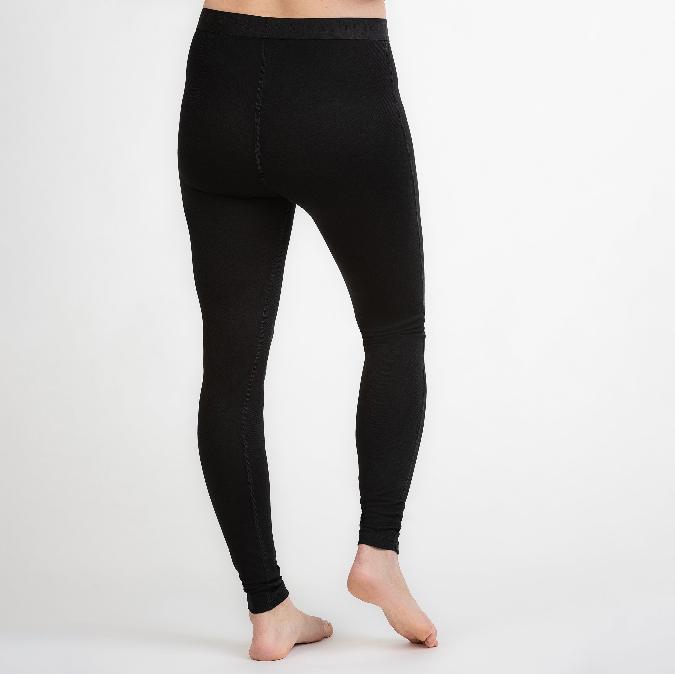 Merino Damen Leggings Hinteransicht von TOM FYFE in Schwarz 