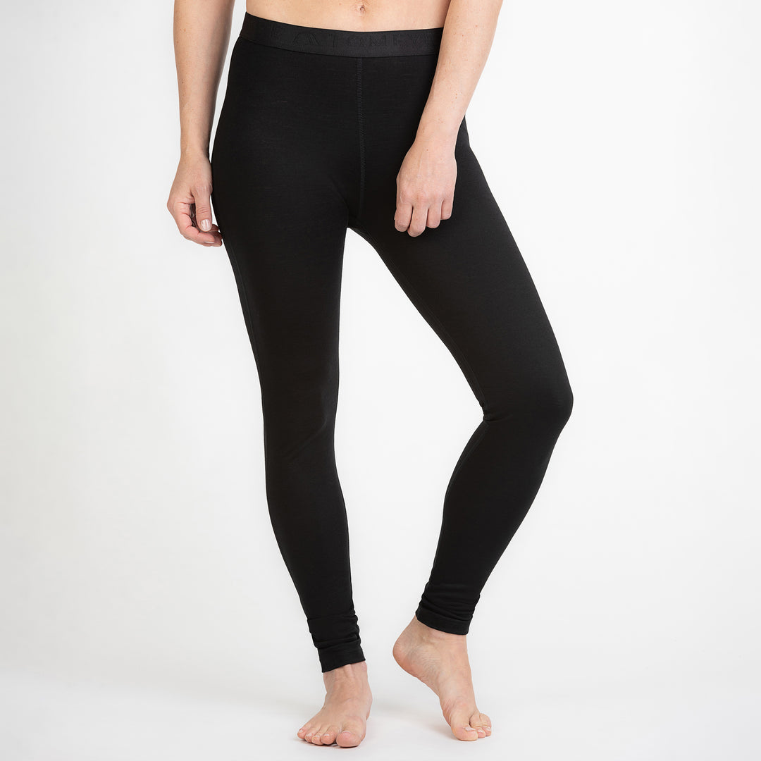 Merino Damen Leggings Frontansicht von TOM FYFE in Schwarz #farbe_schwarz