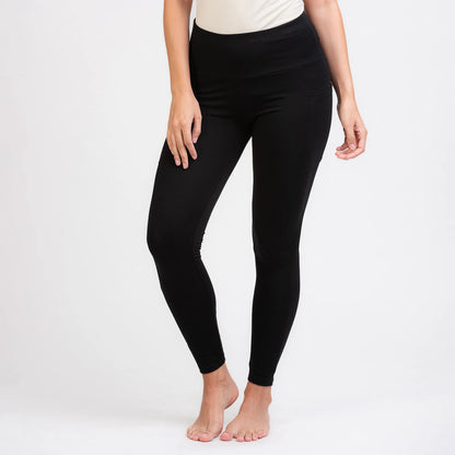 Merino Damen Stretch 240 Leggings Frontansicht von TOM FYFE in Schwarz TF424203 