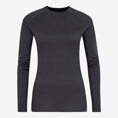 Merino Damen Unterhemd Langarmshirt Frontansicht von TOM FYFE in Anthrazit 