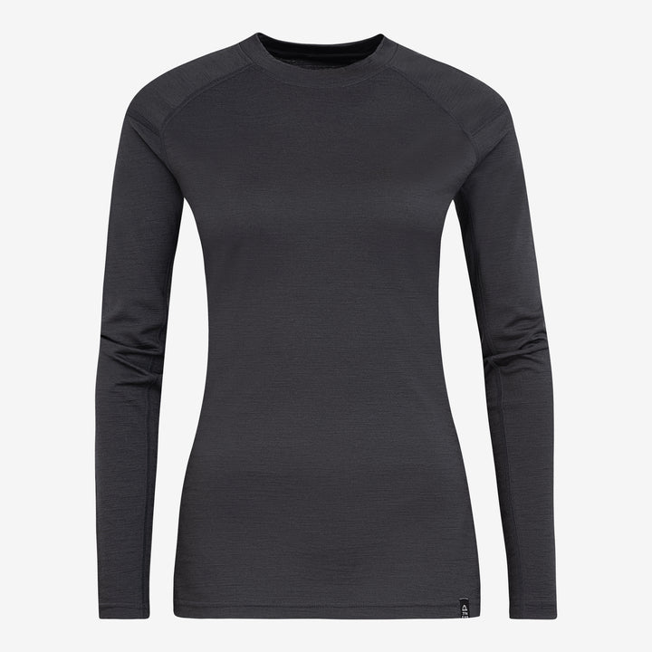 Merino Damen Unterhemd Langarmshirt Frontansicht von TOM FYFE in Anthrazit #farbe_anthrazit