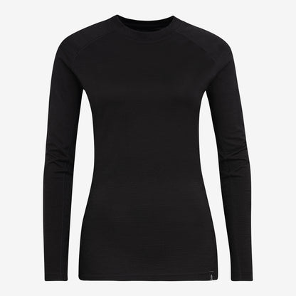 Merino Damen Unterhemd Langarmshirt Frontansicht von TOM FYFE in Schwarz 