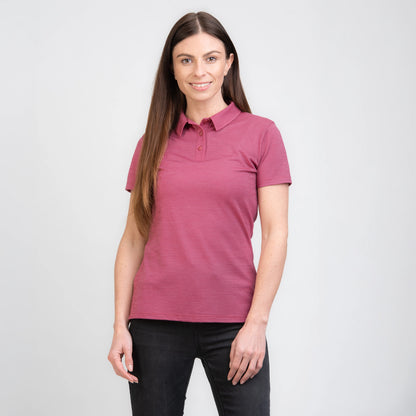 TOM FYFE Merino Damen Polo-Shirt Brombeere Frontansicht TF222202 