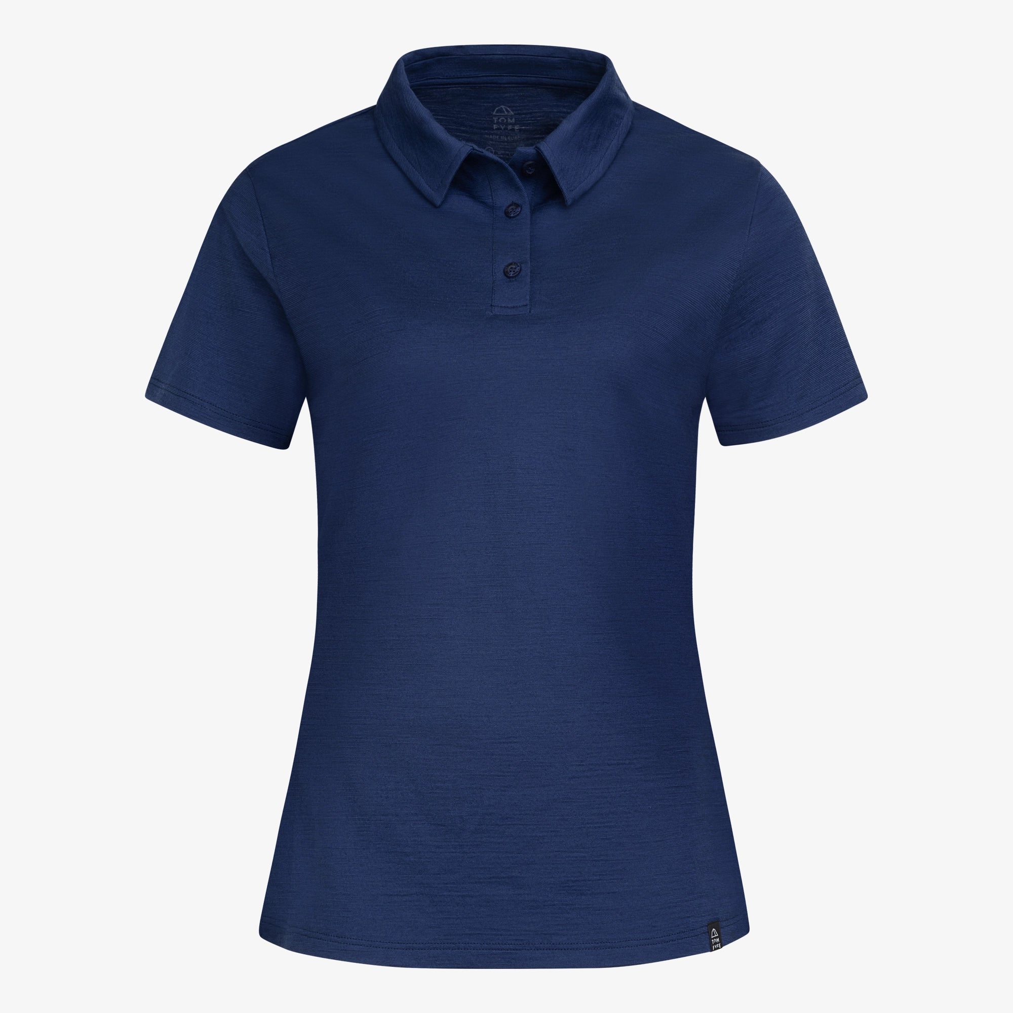 Merino Polo Damen Frontansicht von TOM FYFE in Marine 