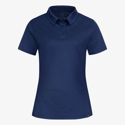Merino Polo Damen Frontansicht von TOM FYFE in Marine 