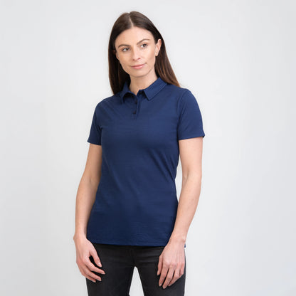 TOM FYFE Merino Damen Polo-Shirt Marine Frontansicht TF222202 