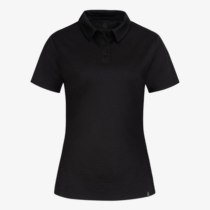 Merino Polo Damen Frontansicht von TOM FYFE in Steel Blue 