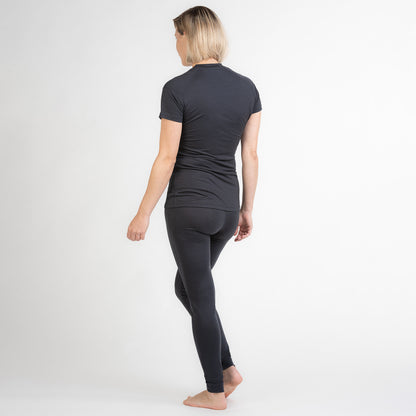 Merino Damen Unterhemd T-Shirt Hinteransicht von TOM FYFE in Anthrazit 