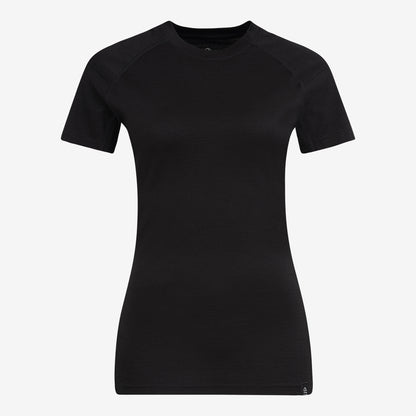 Merino Damen Unterhemd T-Shirt Frontansicht von TOM FYFE in Schwarz 
