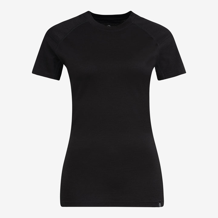 Merino Damen Unterhemd T-Shirt Frontansicht von TOM FYFE in Schwarz #farbe_schwarz