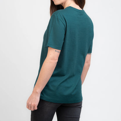 TOM FYFE Merino Damen T-Shirt Regular Fit in Deep Teal, Rückansicht TF505001 