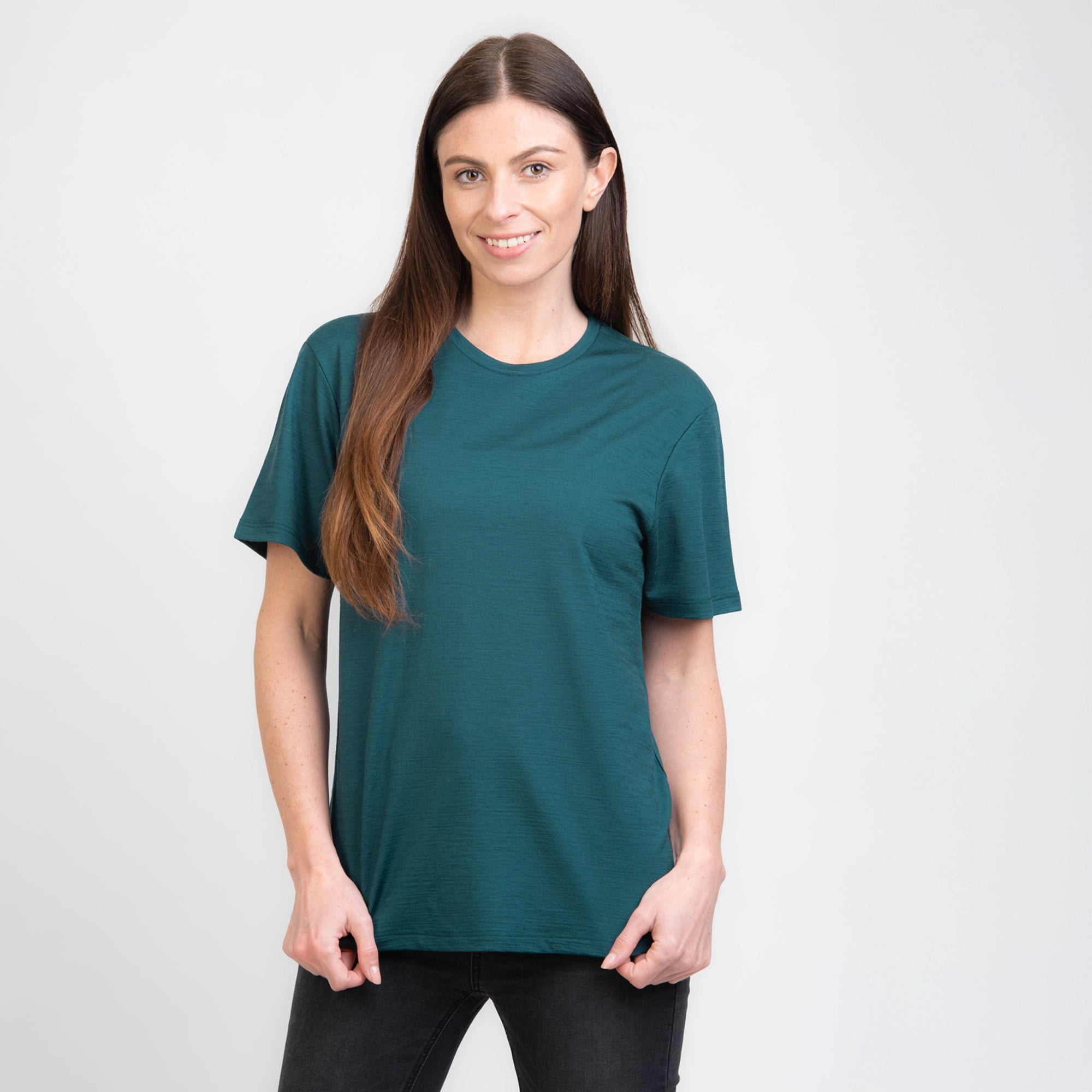 TOM FYFE Merino Damen T-Shirt Regular Fit in Deep Teal, Frontansicht TF505001 