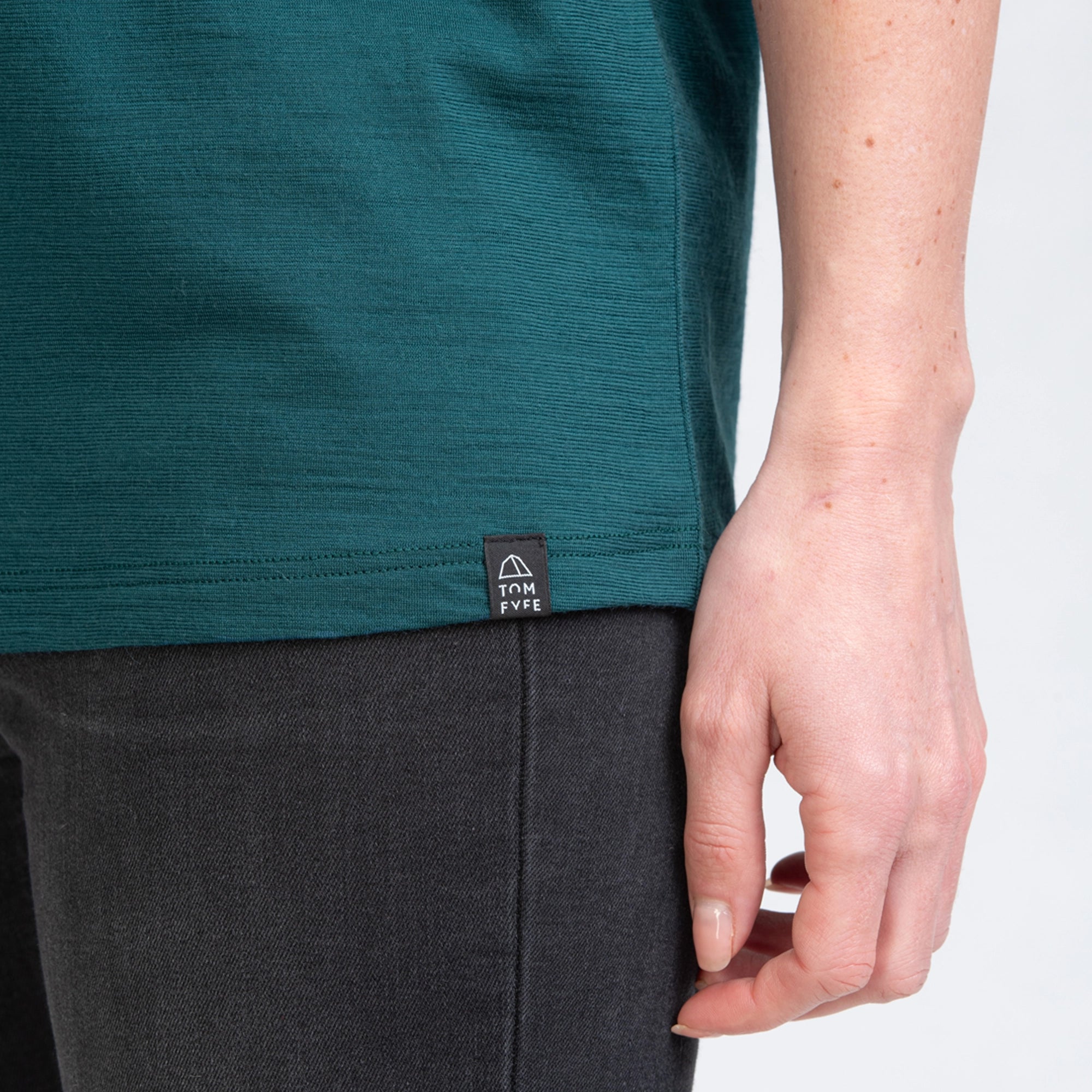TOM FYFE Merino Damen T-Shirt Regular Fit in Deep Teal, Label TF505001 