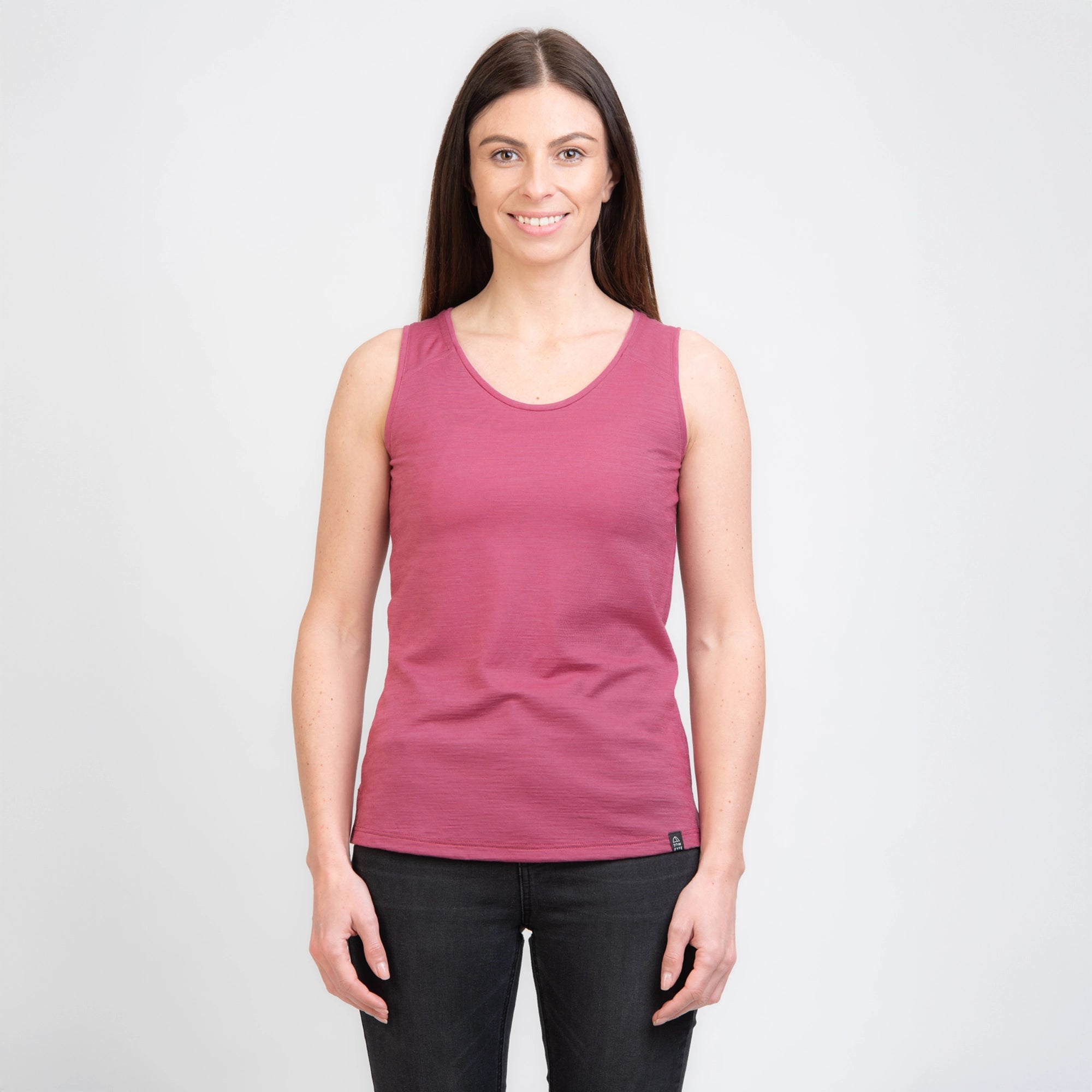 TOM FYFE Merino Damen Tank Top in Brombeere, zweite Frontansicht TF202007 