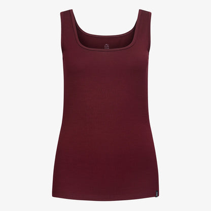 TOM FYFE Merino Damen Stretch 240 Tank Top in Burgundy, Hollowman TF202009 