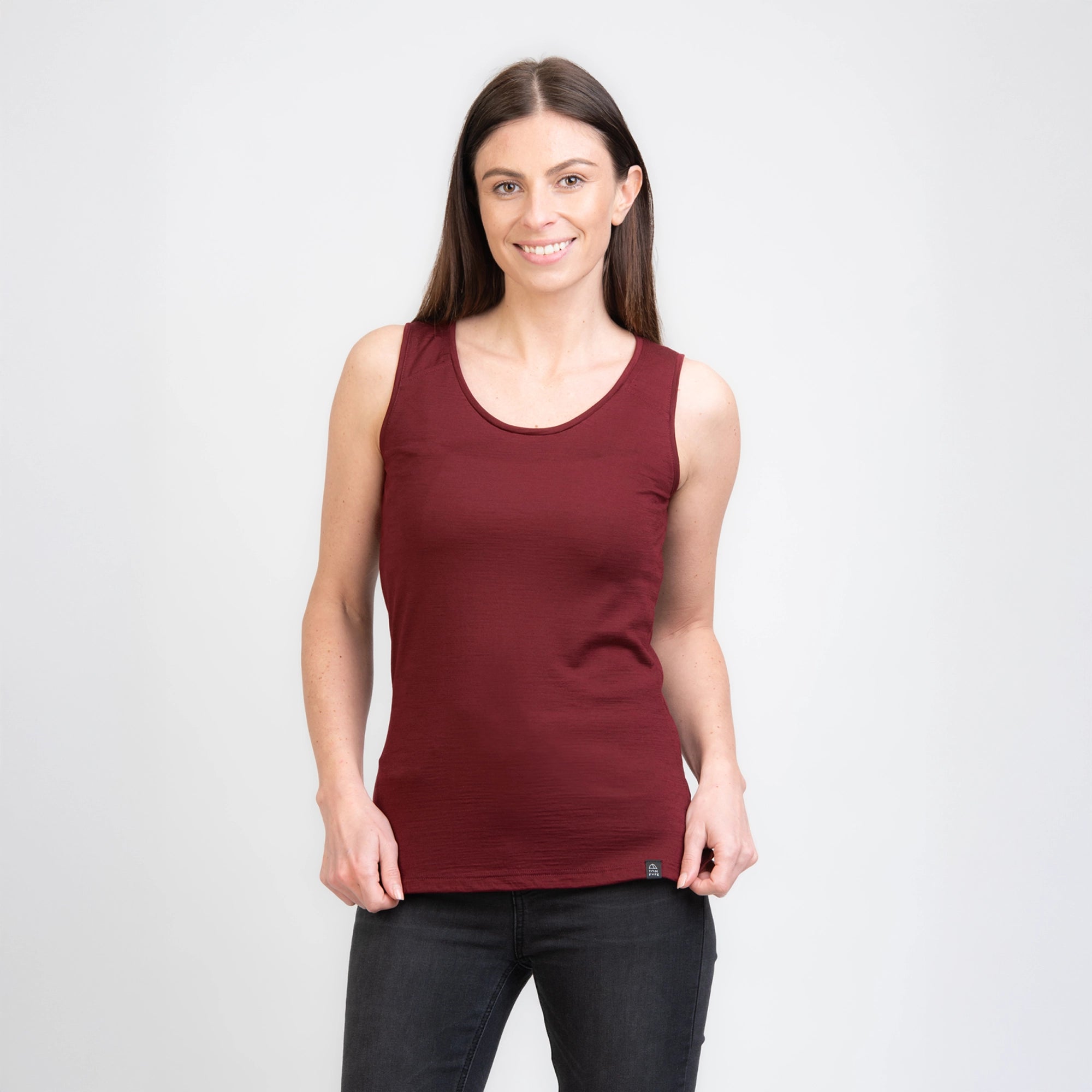 TOM FYFE Merino Damen Tank Top in Burgundy, Frontansicht TF202007 