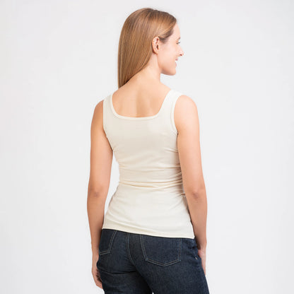 TOM FYFE Merino Damen Stretch 240 Tank Top in Cream White, Rückansicht TF202009 
