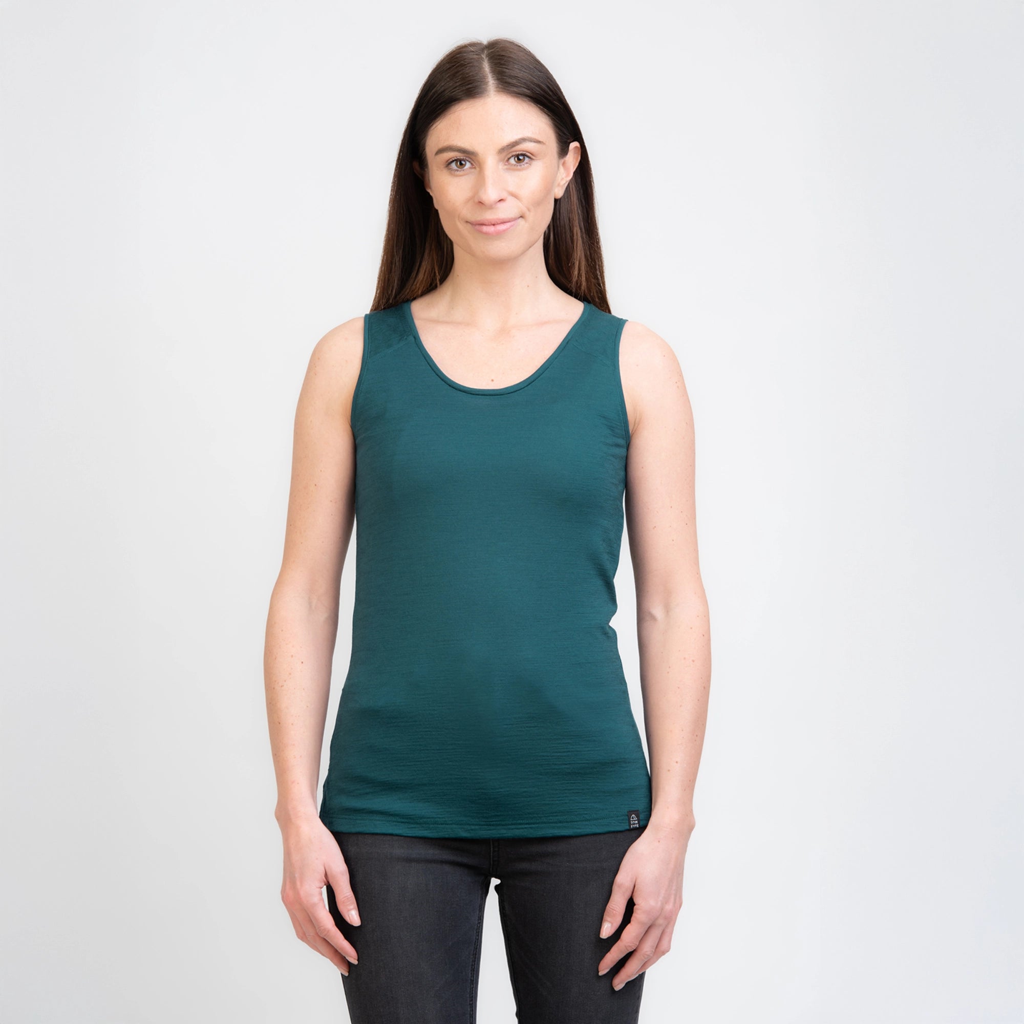 TOM FYFE Merino Damen Tank Top in Deep Teal, Frontansicht TF202007 
