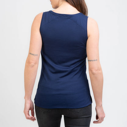 TOM FYFE Merino Damen Tank Top in Marine, Rückansicht TF202007 