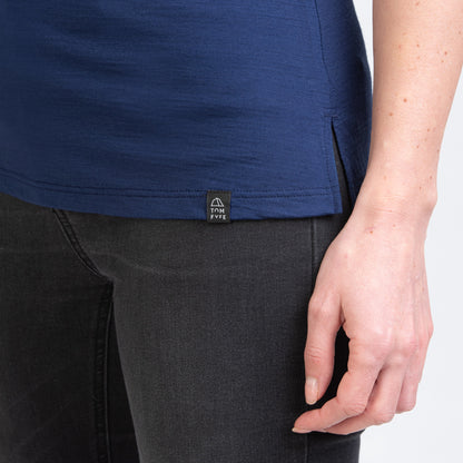 TOM FYFE Merino Damen Tank Top in Marine, Label TF202007 