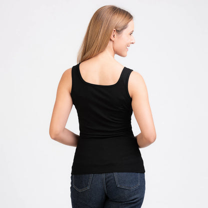 TOM FYFE Merino Damen Stretch 240 Tank Top in Schwarz, Rückansicht TF202009 