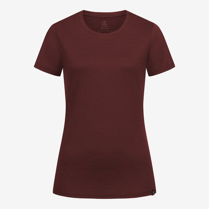 Merino Damen Shirt Frontansicht von Tom Fyfe in Burgundy 