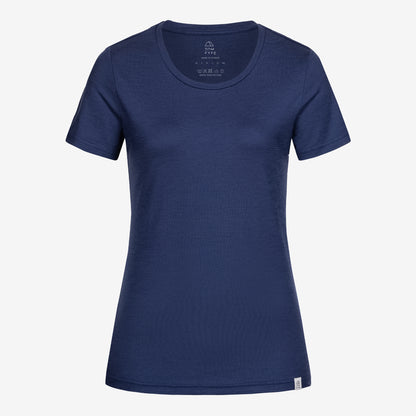 Merino Damen Shirt Frontansicht von Tom Fyfe in Marineblau 