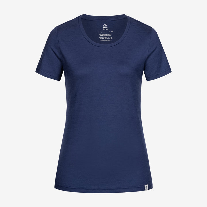 Merino Damen Shirt Frontansicht von Tom Fyfe in Marineblau #farbe_marine