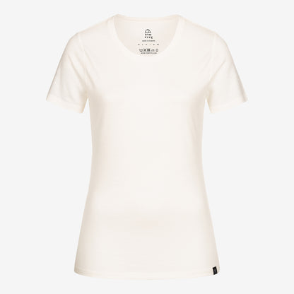 Merino Damen Shirt Frontansicht von Tom Fyfe in Weiss 