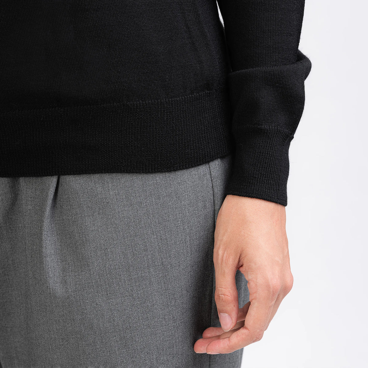 TOM FYFE Merino Damen Turtleneck-Pullover in Schwarz Bund 